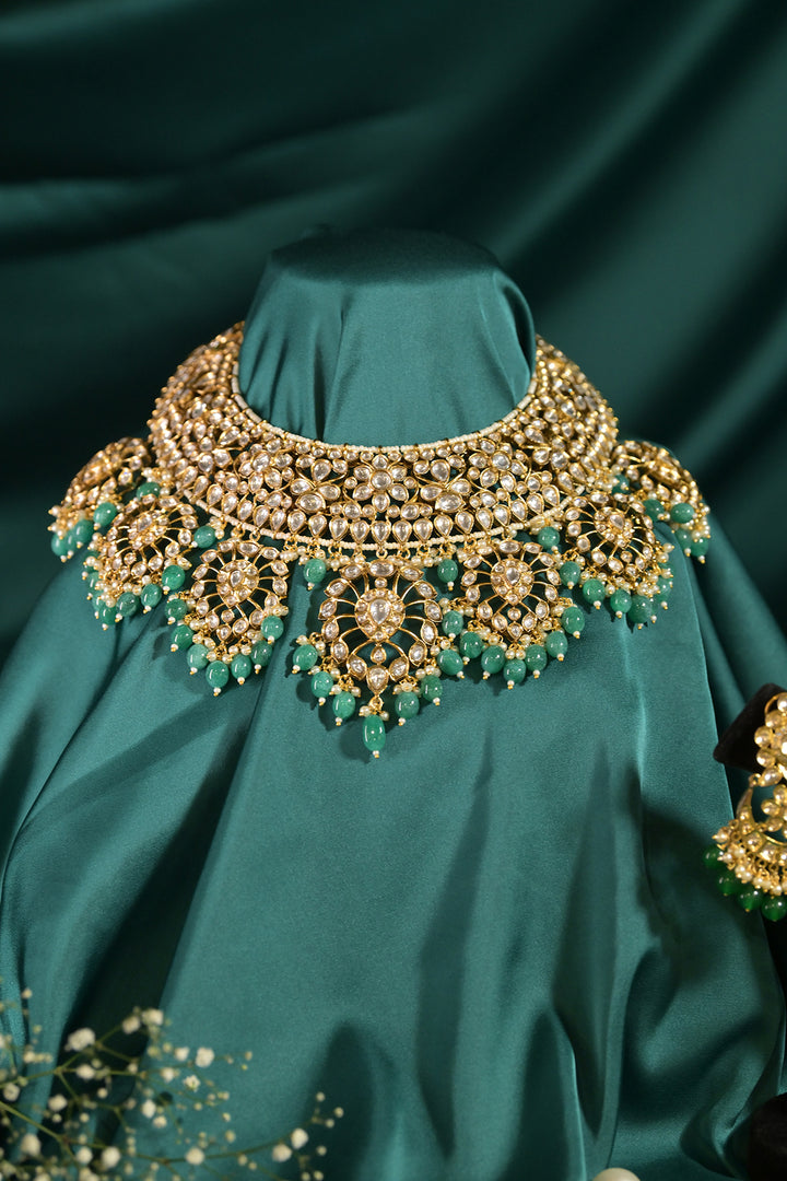 Rani Kanari Mint Green Kundan Bridal Necklace
