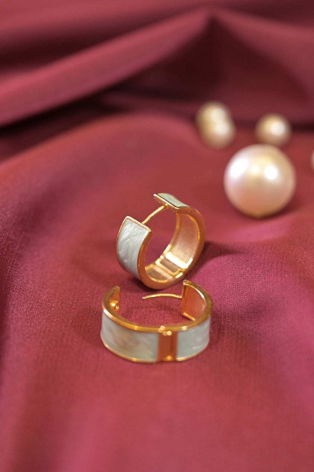 Petite Blue Hoops Earrings