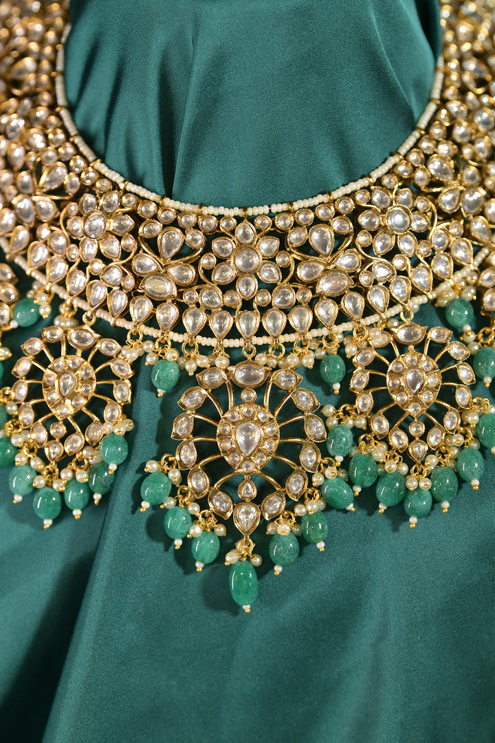 Rani Kanari Mint Green Kundan Bridal Necklace