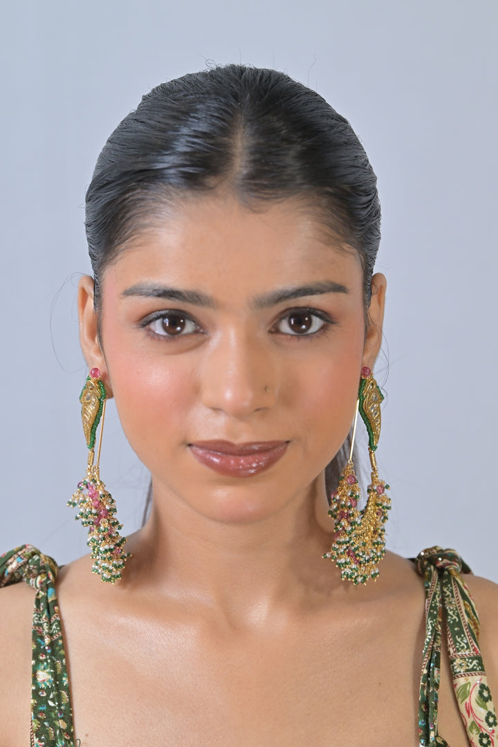 Ruhani Kundan Chandbali Statement Earring