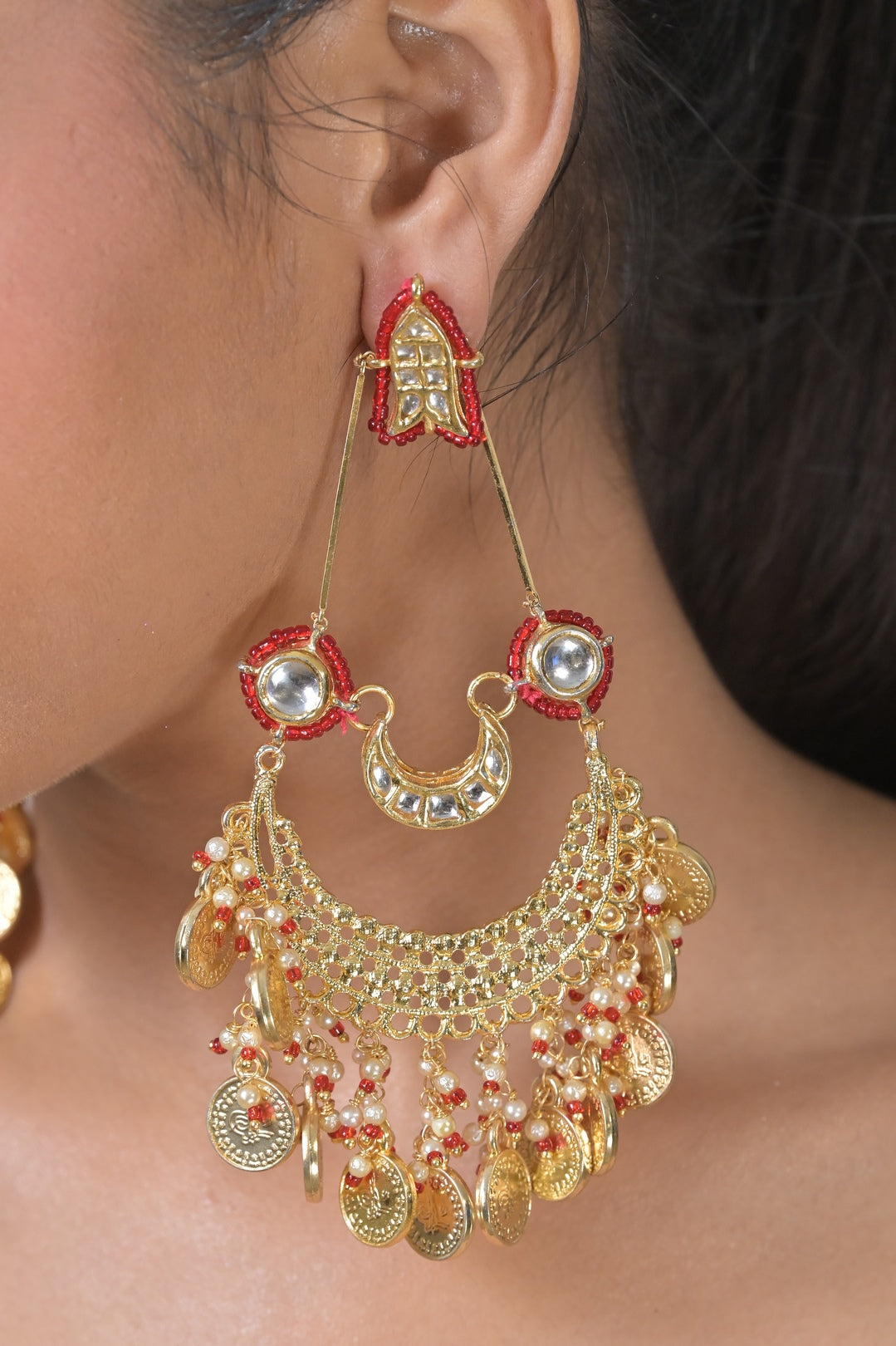 Sitaara Kundan Chandbali Statement Earring