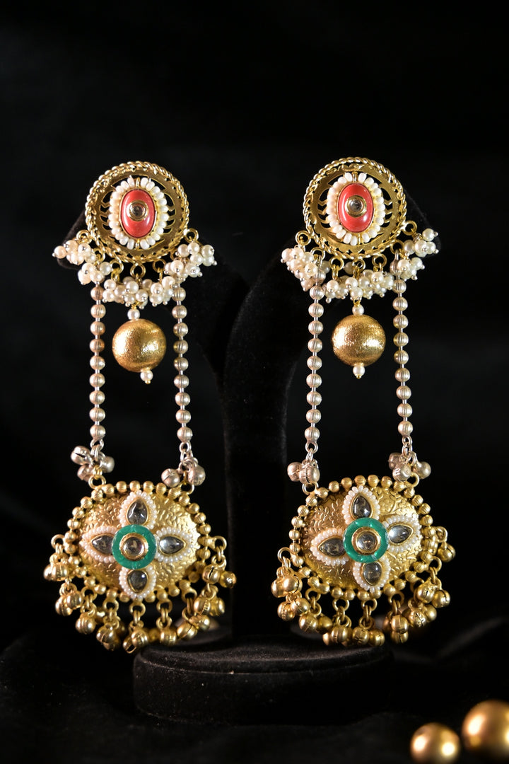 Zahra Luxe Golden Long Boho Dangler Earrings