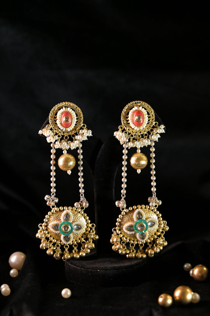 Zahra Luxe Golden Long Boho Dangler Earrings