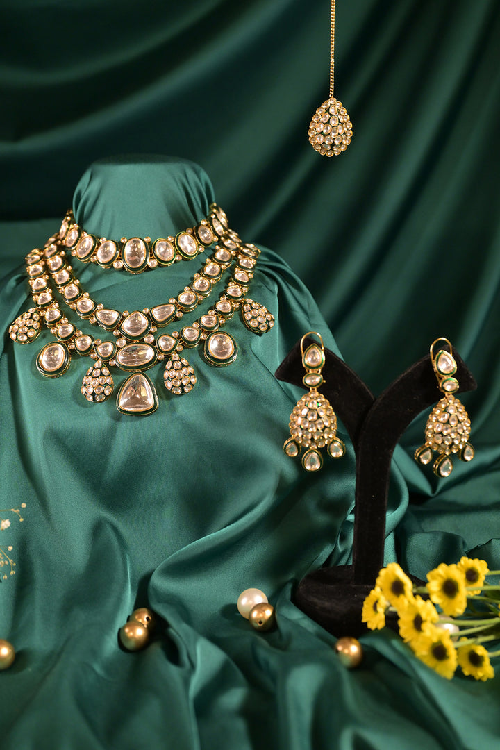 Sudhadevi Premium Layered Polki Bridal Necklace