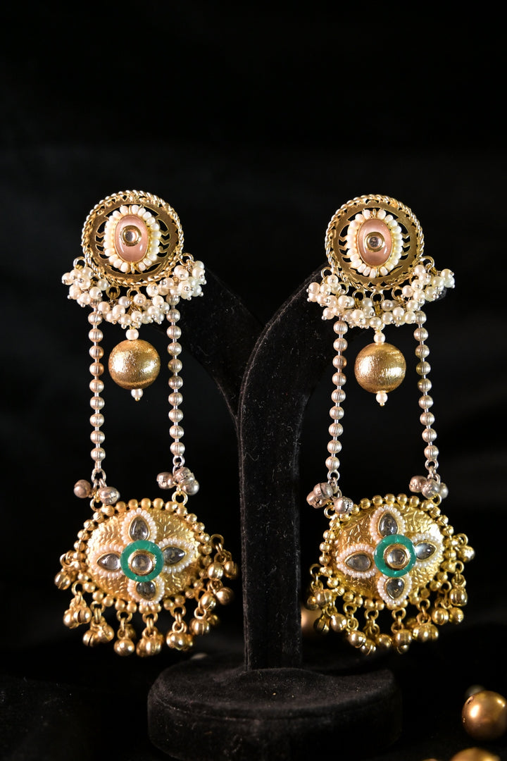 Zahra Luxe Golden Long Boho Dangler Earrings