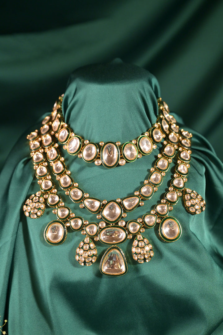 Sudhadevi Premium Layered Polki Bridal Necklace