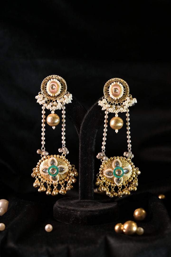 Zahra Luxe Golden Long Boho Dangler Earrings