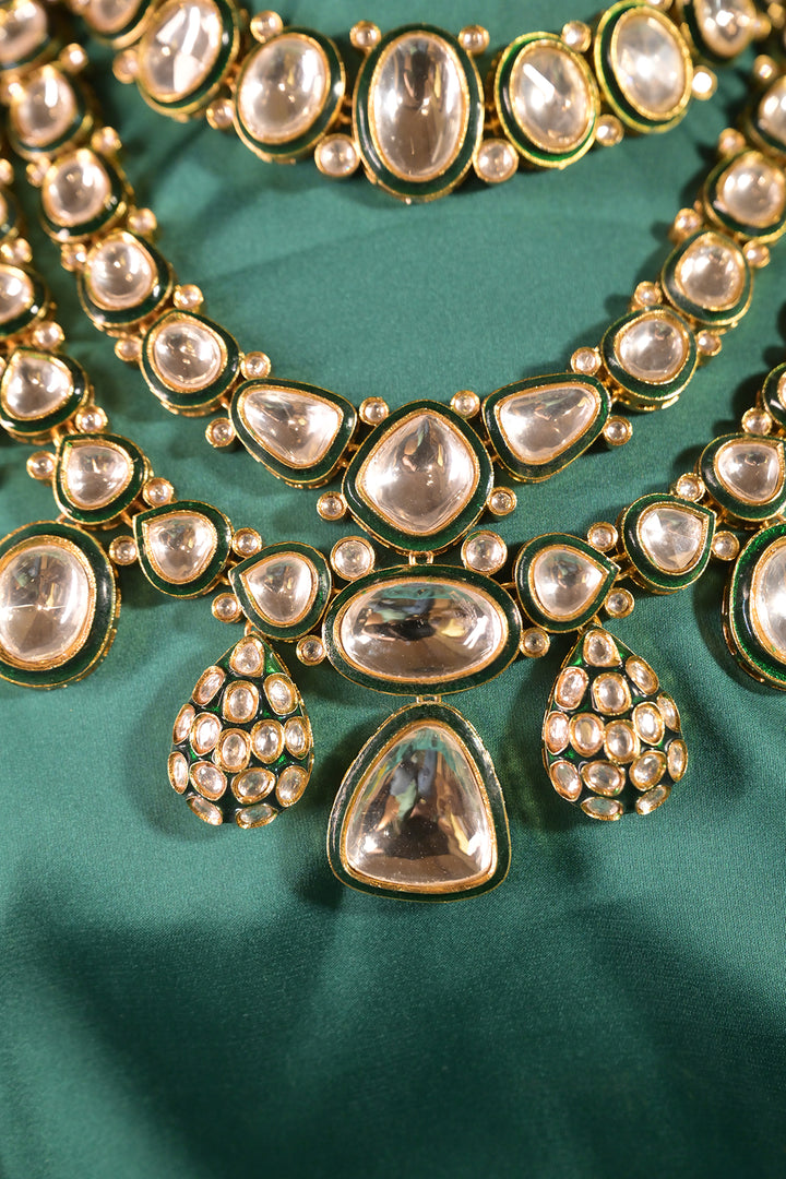 Sudhadevi Premium Layered Polki Bridal Necklace