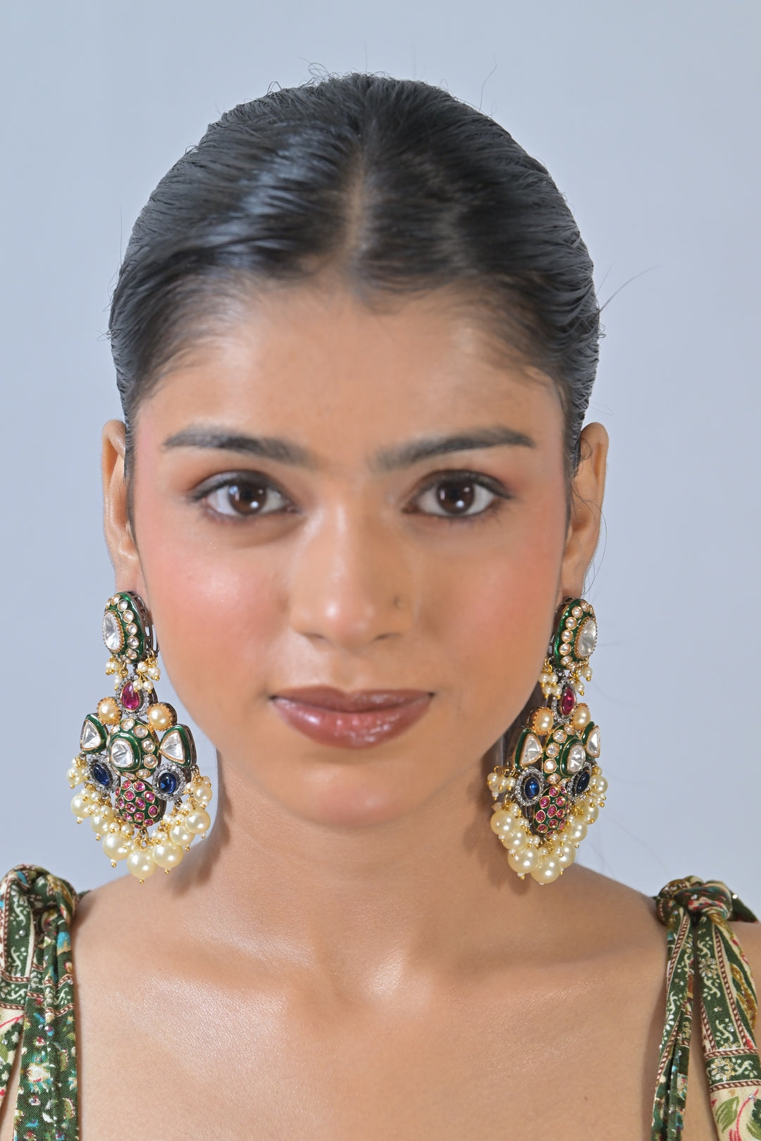 Janki Multicolour Traditional Chandbali Earrings