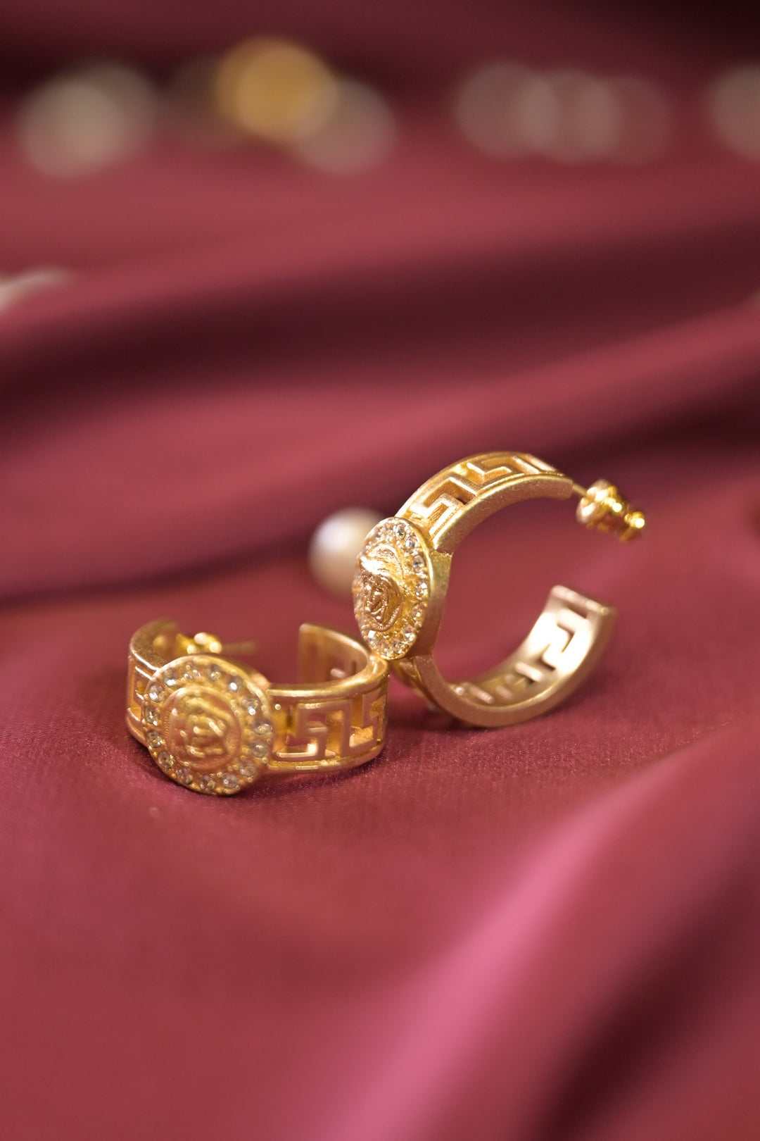 Blaze Gold Half Hoops Stud Earrings