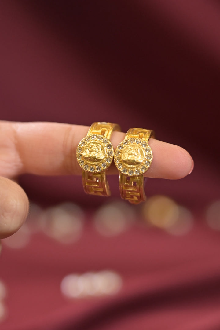 Blaze Gold Half Hoops Stud Earrings