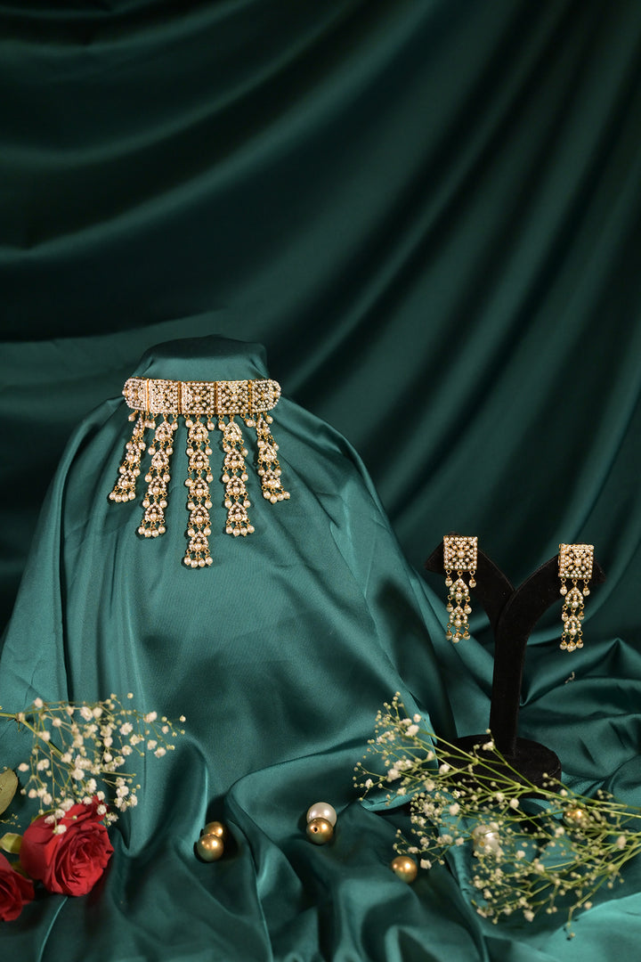 Vidhira Navratna Tassel Jadau Choker Necklace