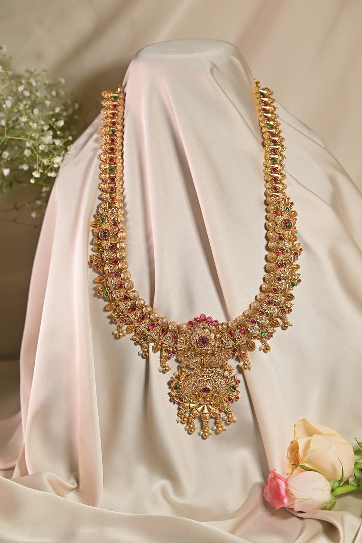 Meenakshi Temple 24 Karat Gold Long Necklace