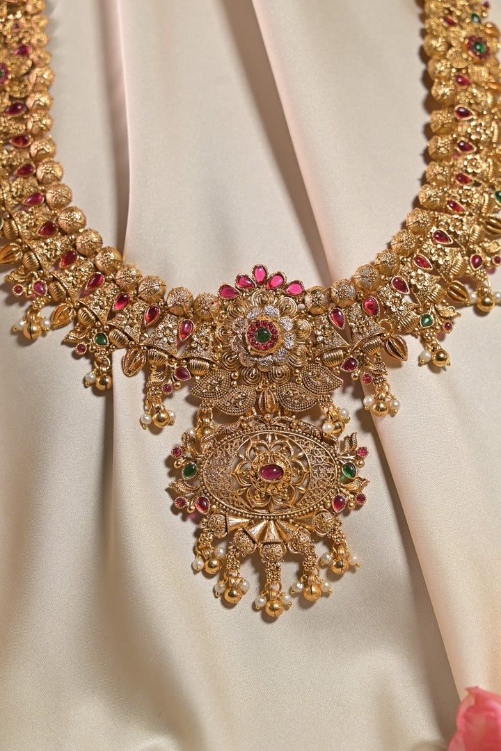 Meenakshi Temple 24 Karat Gold Long Necklace