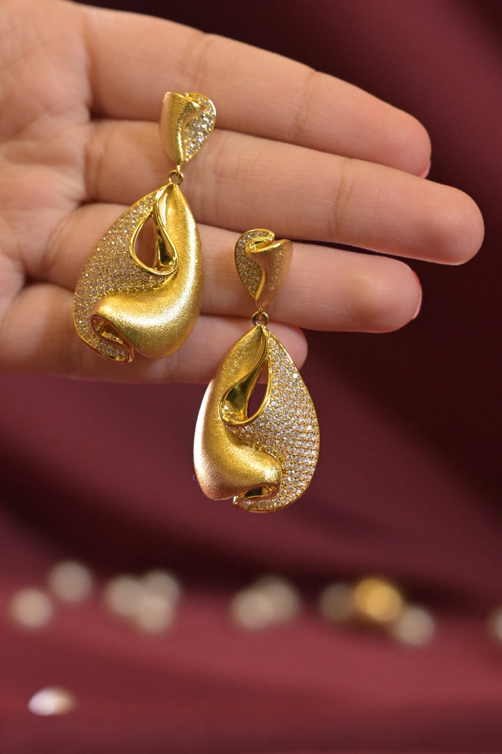 Gold Bling Drop Earrings