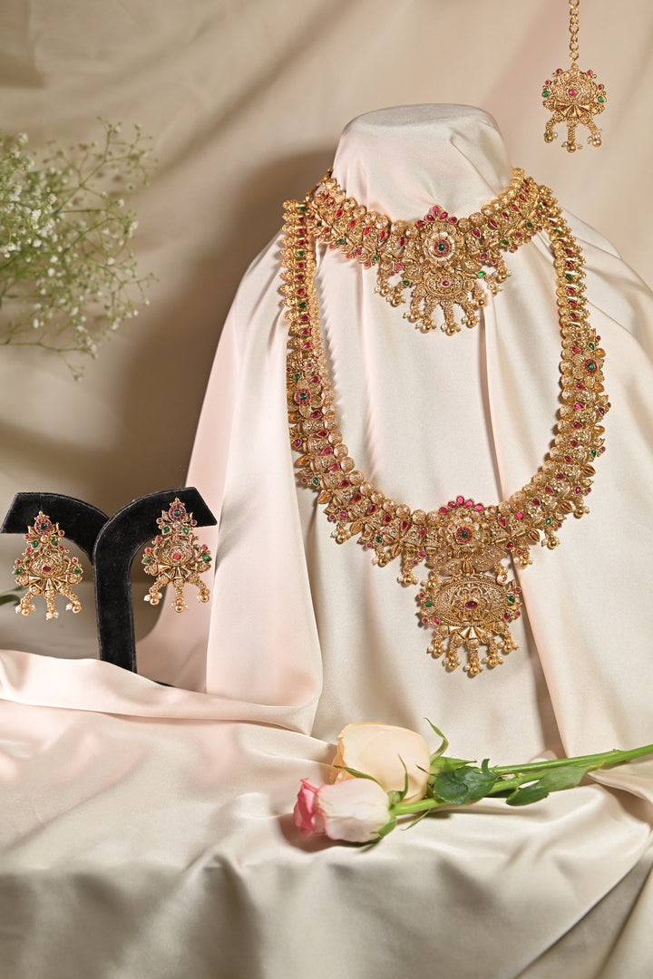 Meenakshi Temple 24 Karat Gold Long Necklace