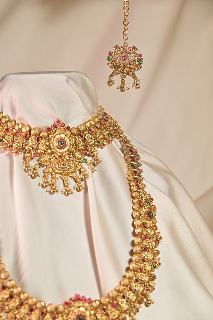 Meenakshi Temple 24 Karat Gold Long Necklace