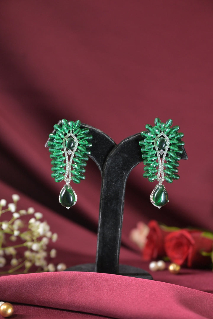 Emerald Chandelier Vintage Drop Earrings