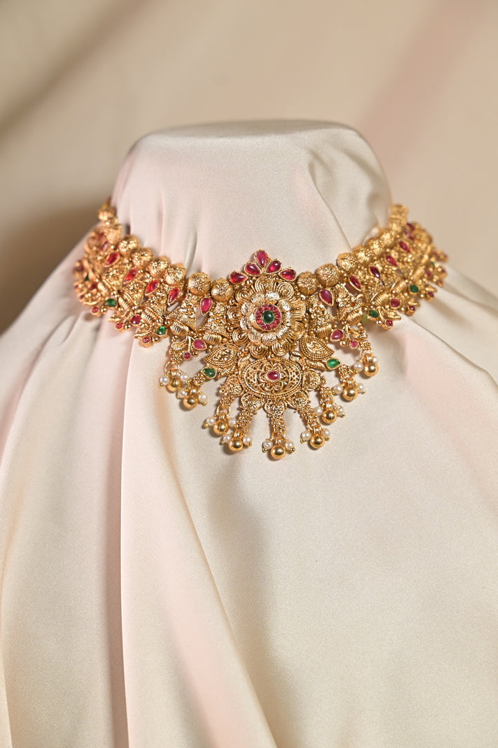 Meenakshi Temple 24 Karat Gold Long Necklace