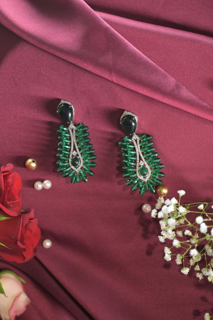 Emerald Chandelier Vintage Drop Earrings