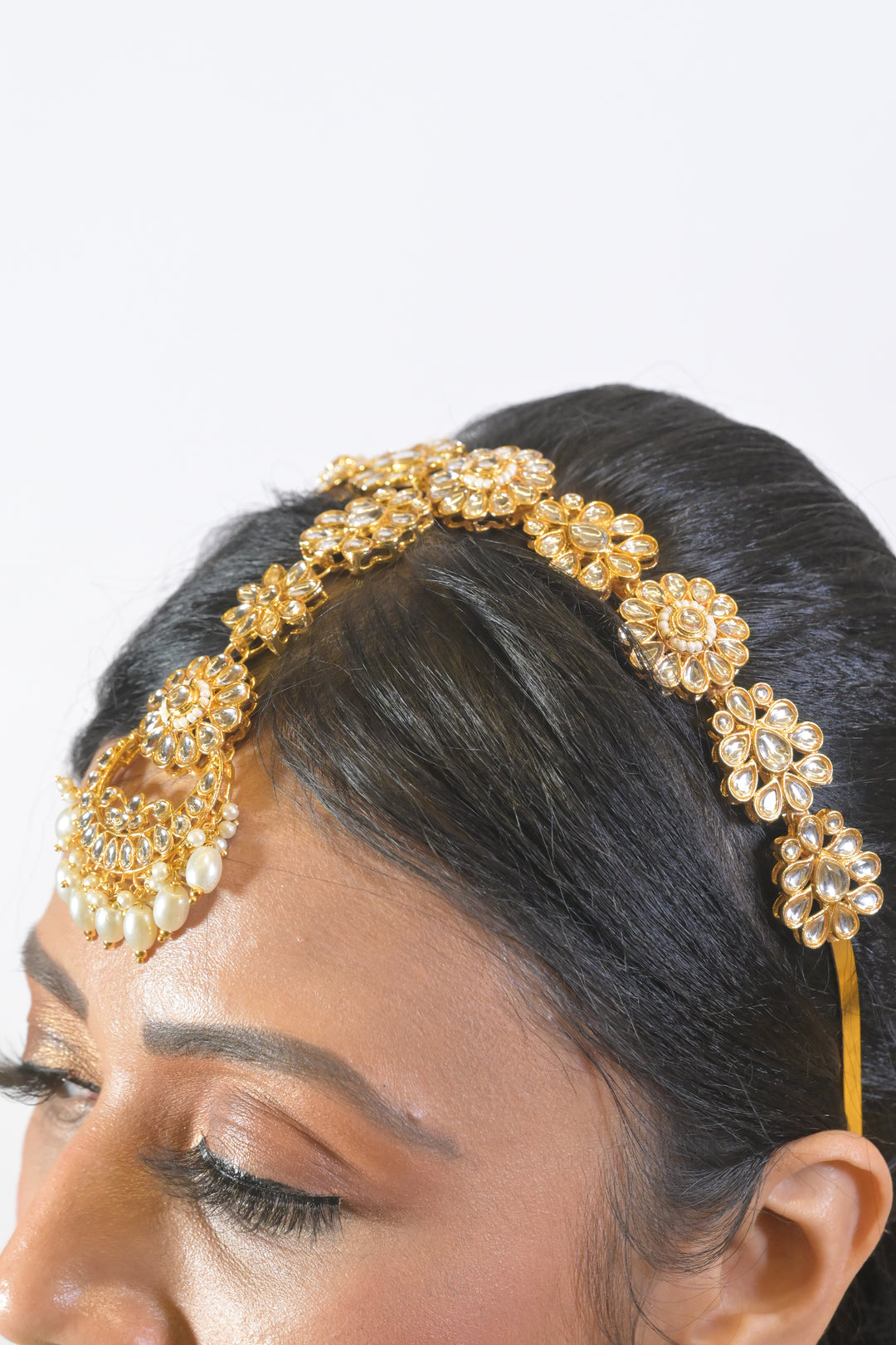 Payal Kundan Headband With Maangtikka