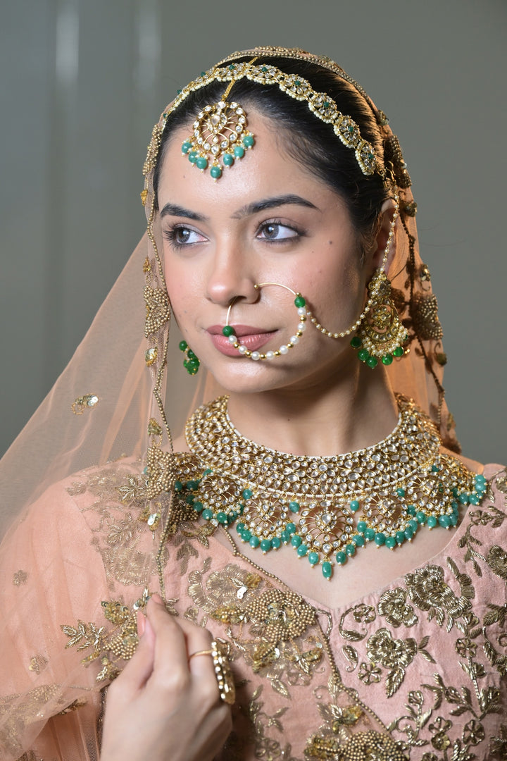 Rani Kanari Mint Green Kundan Bridal Necklace