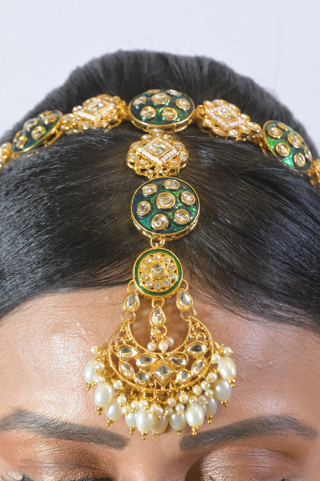 Palki Kundan Headband With Maangtikka