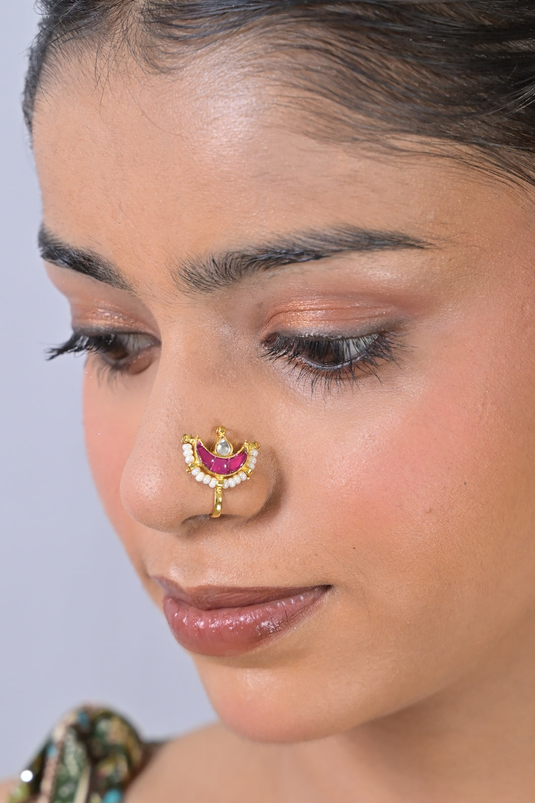 Chandani Kundan Pearl Drop Nosering