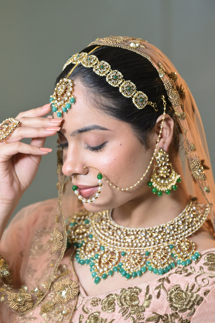 Rani Kanari Mint Green Kundan Bridal Necklace