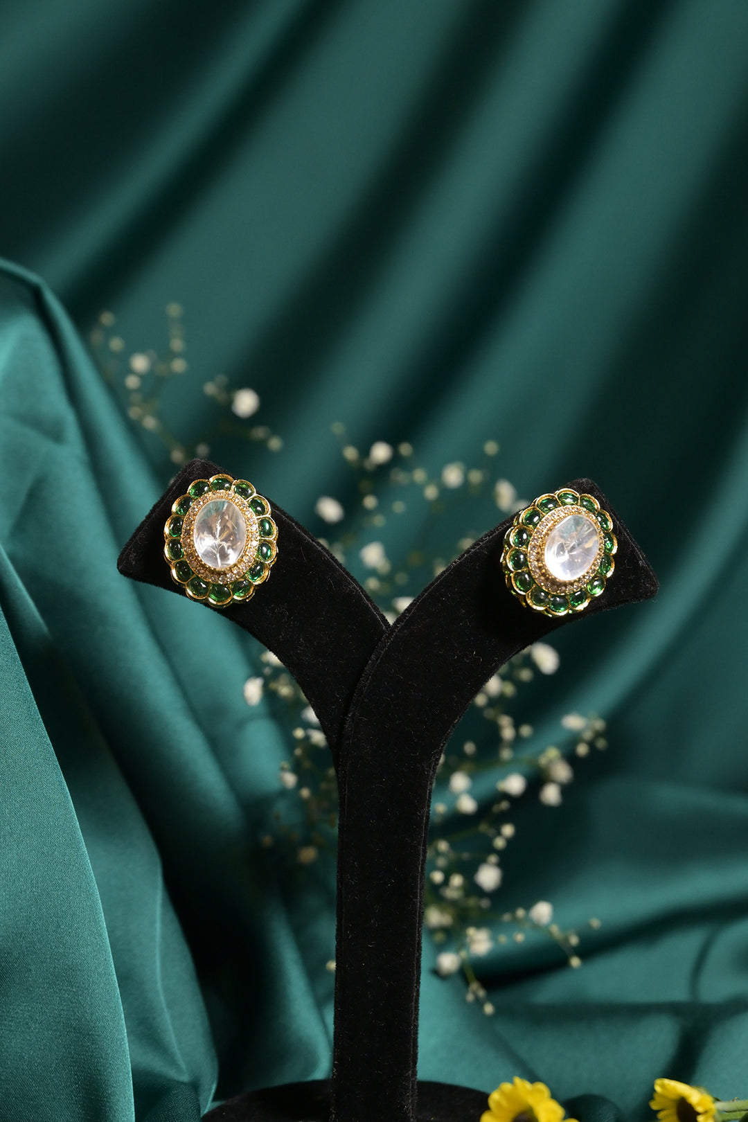 Rafat Unisex Premium Layered Oxidized Polki Long Necklace