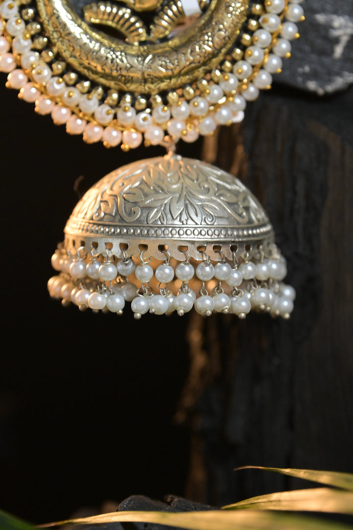 Shyam Silver Jhumka Earrings
