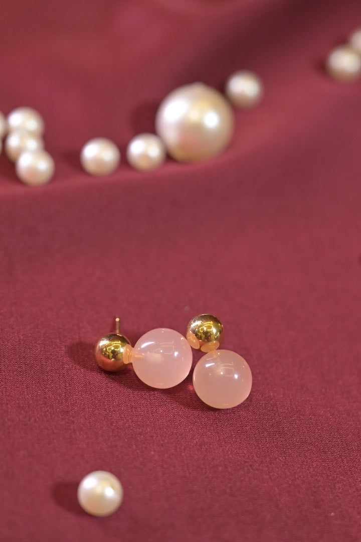 Blush Pink Drop Stud Earrings