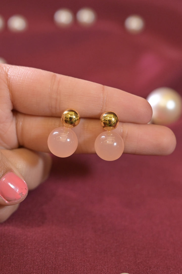 Blush Pink Drop Stud Earrings