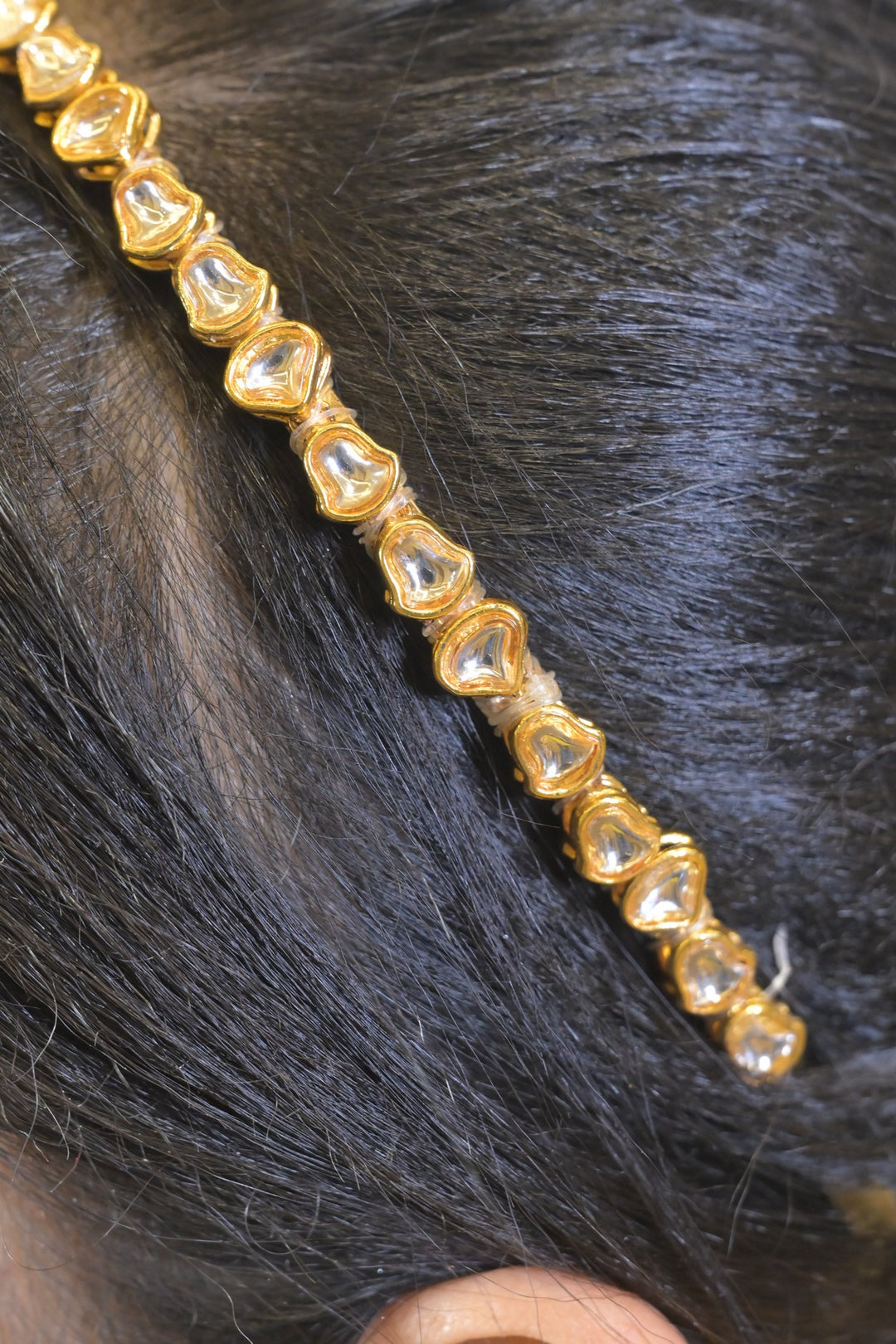 Mehndi Polki Golden Headband