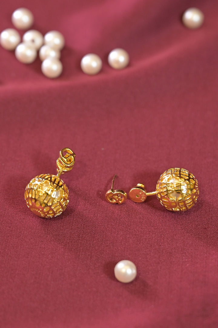 Mini Gold Ball Drop Earrings
