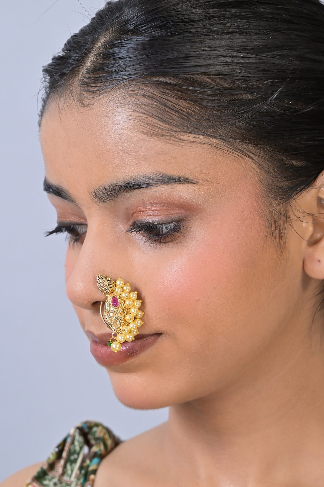 Devyani Maharashtrian Ruby Pearl Nosering