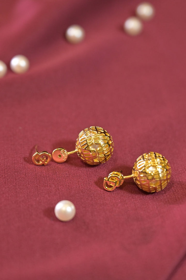 Mini Gold Ball Drop Earrings
