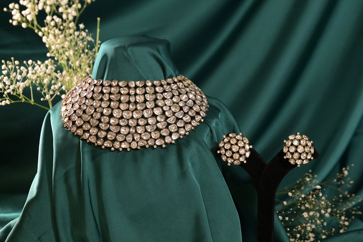 Namami Victorian Mossanite Bridal Choker Necklace