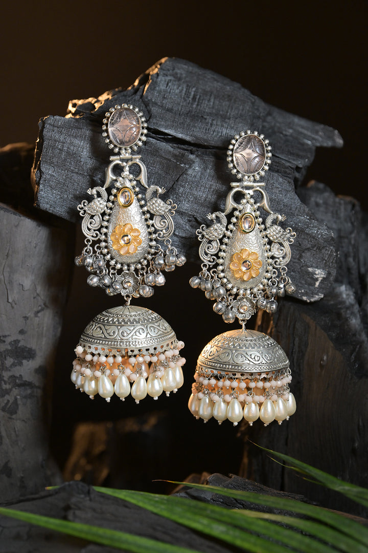 Keshava Silver Jhumka Earrings