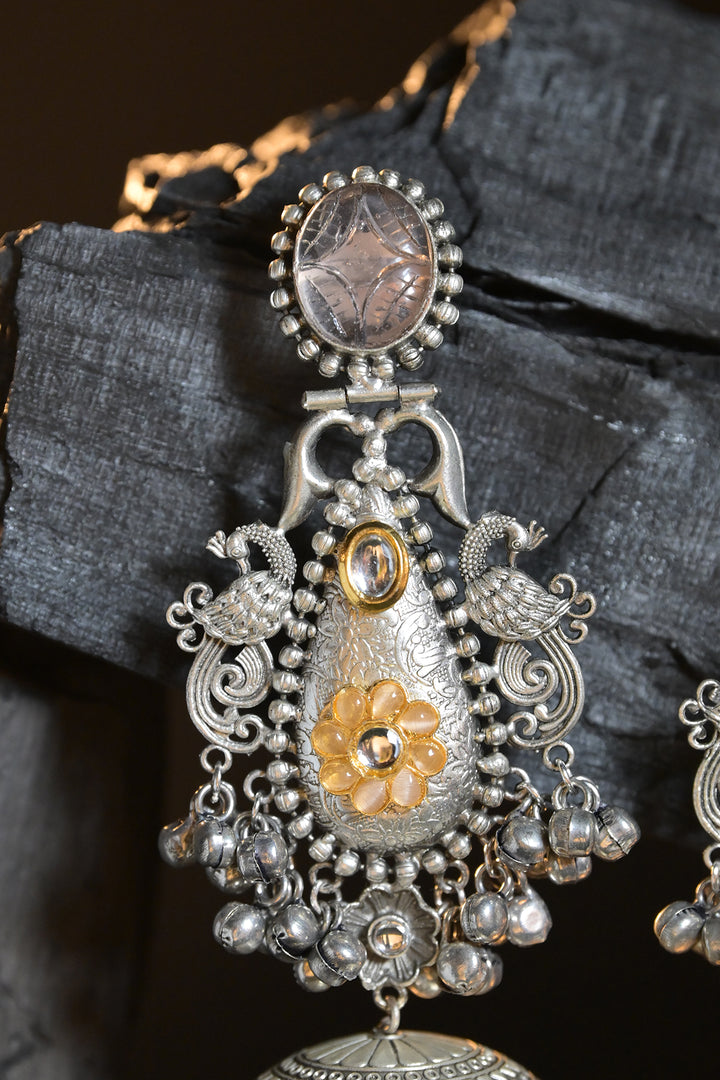 Keshava Silver Jhumka Earrings