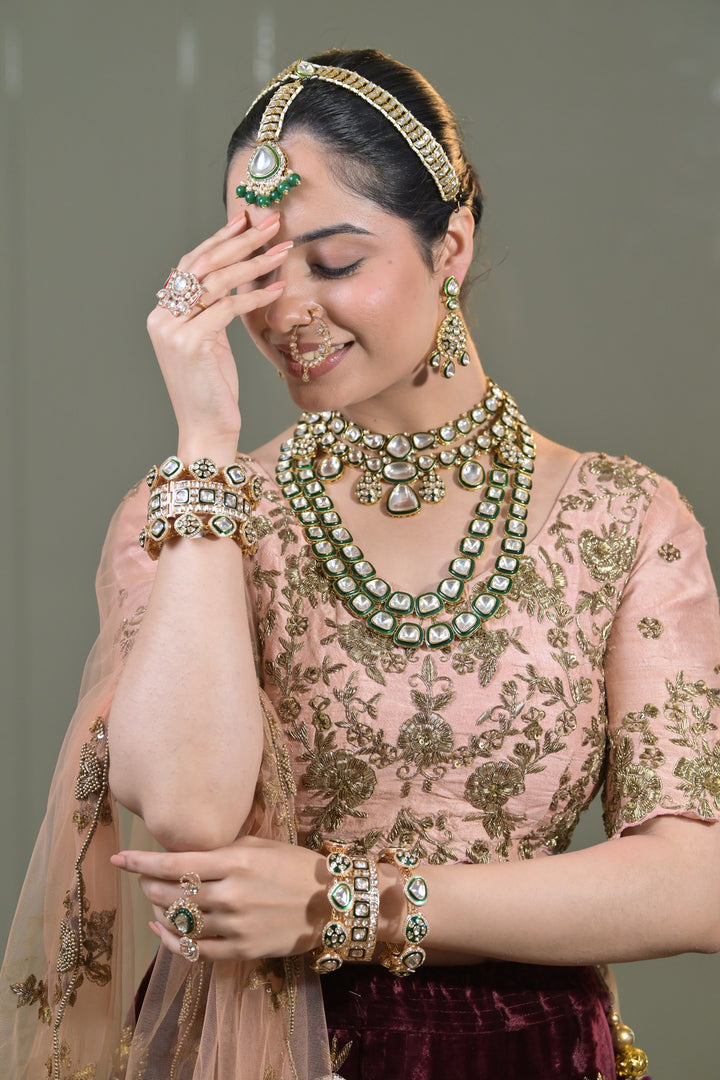 Sudhadevi Premium Layered Polki Bridal Necklace