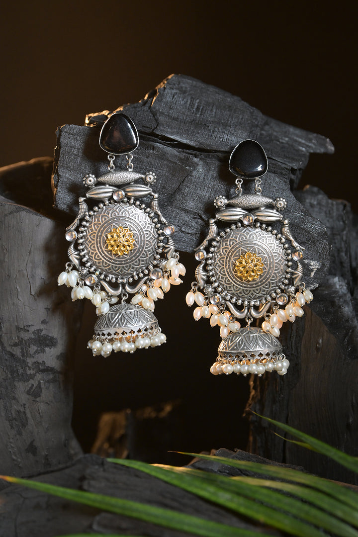 Bodhi Silver Jhumka Earrings