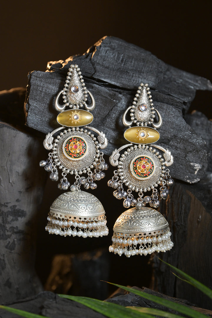 Vasudeva Silver Jhumka Earrings