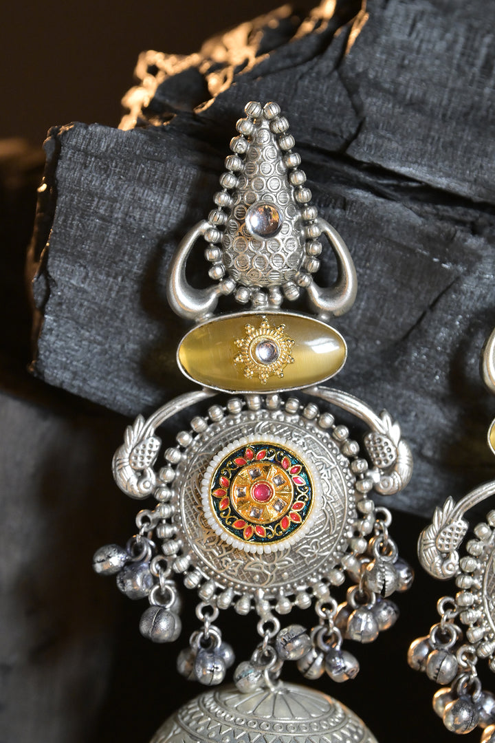 Vasudeva Silver Jhumka Earrings