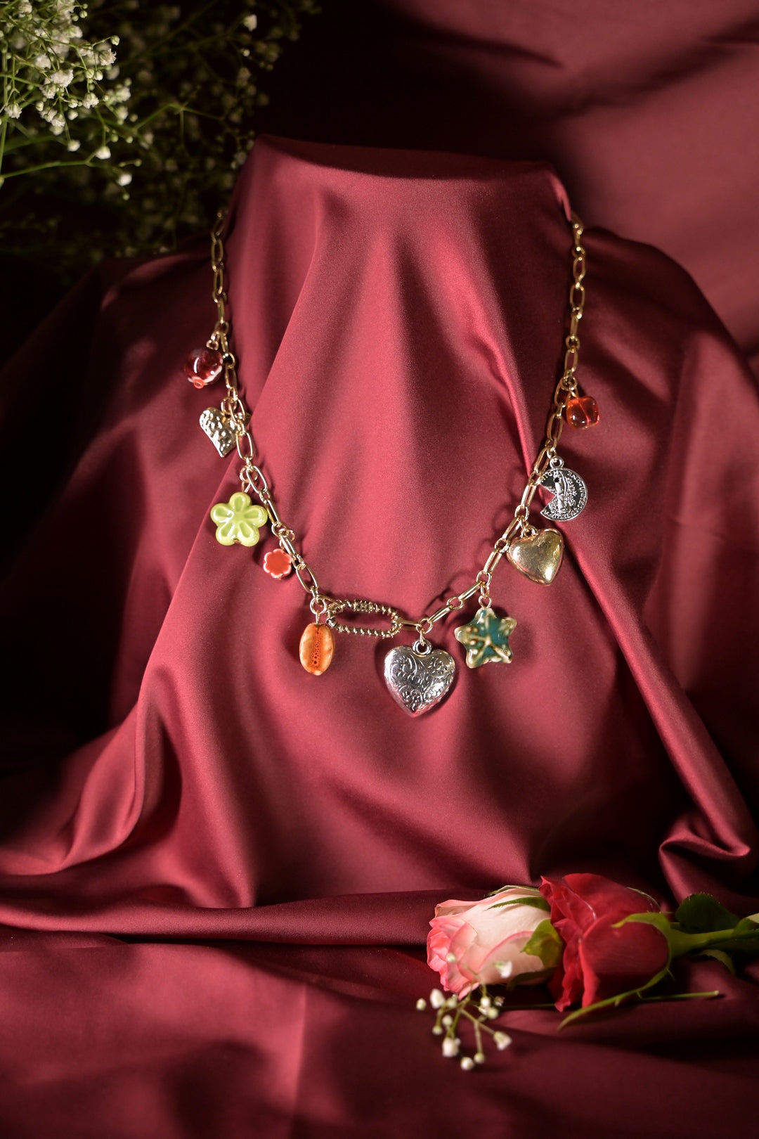 Wanderlust Charms Golden Link Chain Necklace