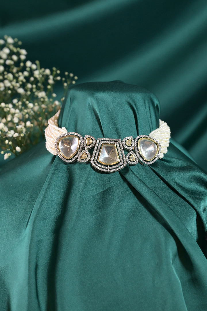 Kusum Polki Pearl Victorian Choker Necklace