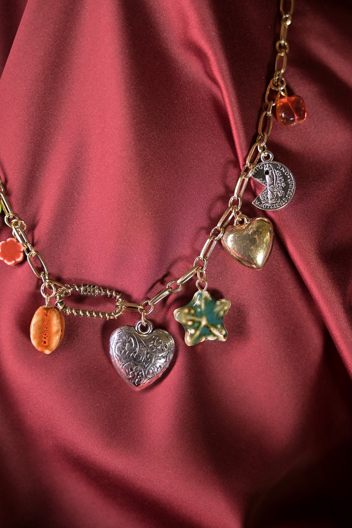 Wanderlust Charms Golden Link Chain Necklace