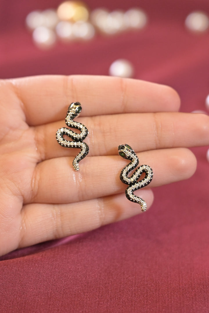 Black Serpent Ear Cuff Earrings