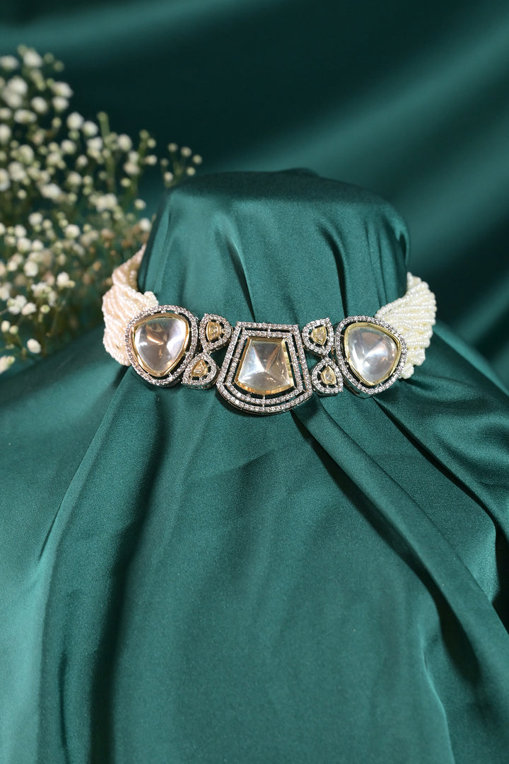 Kusum Polki Pearl Victorian Choker Necklace