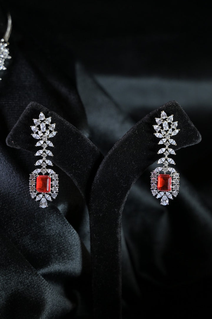 Brazilian Ruby Pendant Diamond Necklace